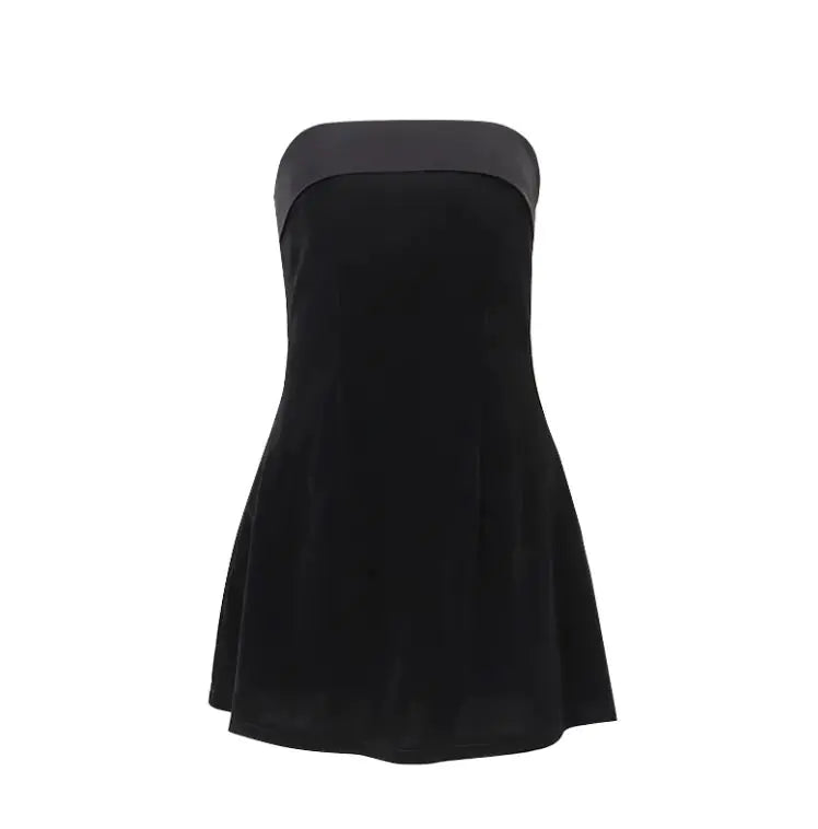 Women's Clothing Fashion Girl Backless Off-neck Tube Top Dress Women